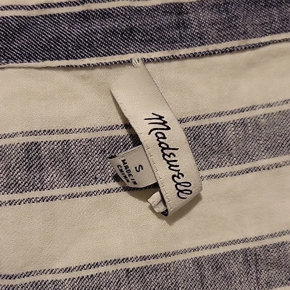❤️ MADEWELL STRIPED LINEN LACE UP TOP, SMALL